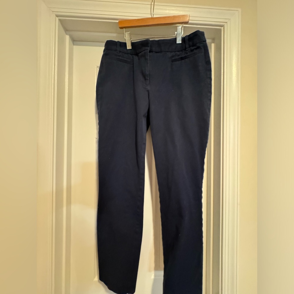 J. Crew. Ankle straight pant. Size 8. Navy